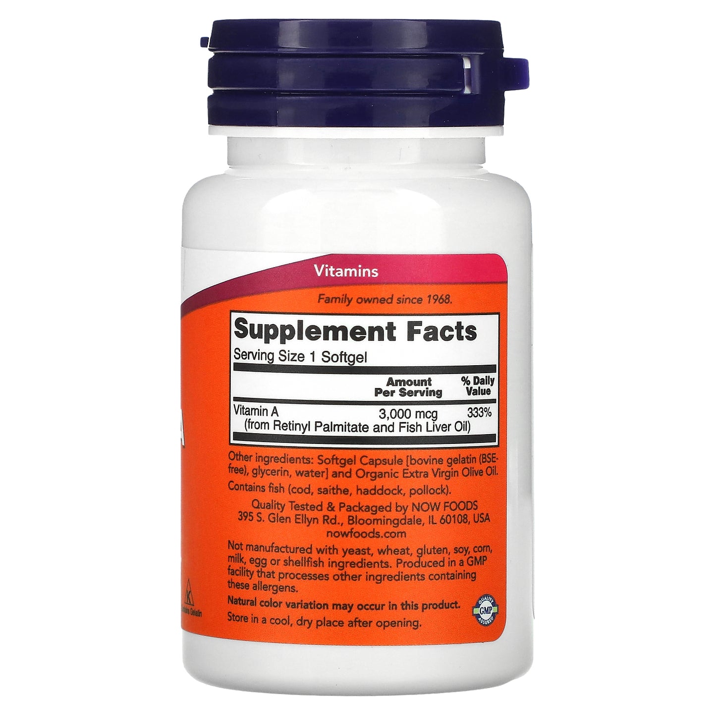 NOW Foods, Vitamin A, 10,000 IU, 100 Softgels