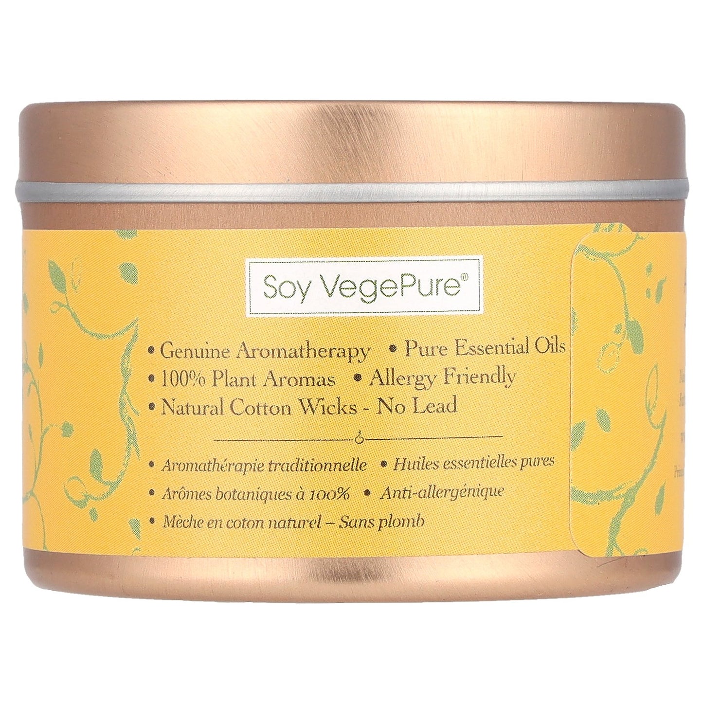 Aroma Naturals, Soy VegePure®, Travel Tin Candle, Relaxing, Lavender & Tangerine, 2.8 oz (79.38 g)