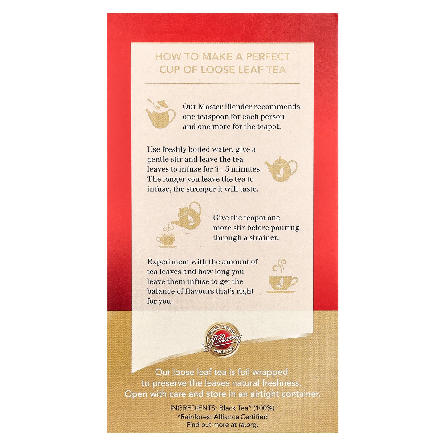 Barry's Tea, Loose Leaf, Gold Blend, 250 g