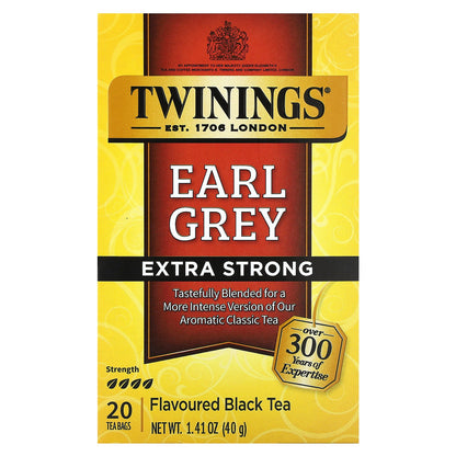 Twinings, Black Tea, Earl Grey, Extra Strong, 20 Tea Bags, 1.41 oz (40 g)