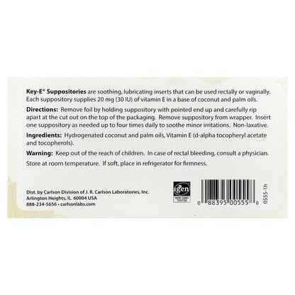 Carlson, Key-E® Suppositories, 12 Inserts