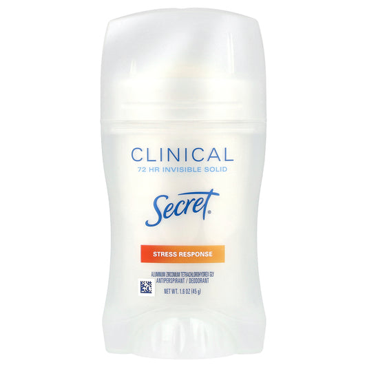 Secret, Clinical, 72 Hr Invisible Solid, Antiperspirant/Deodorant, Stress Response, 1.6 oz (45 g)