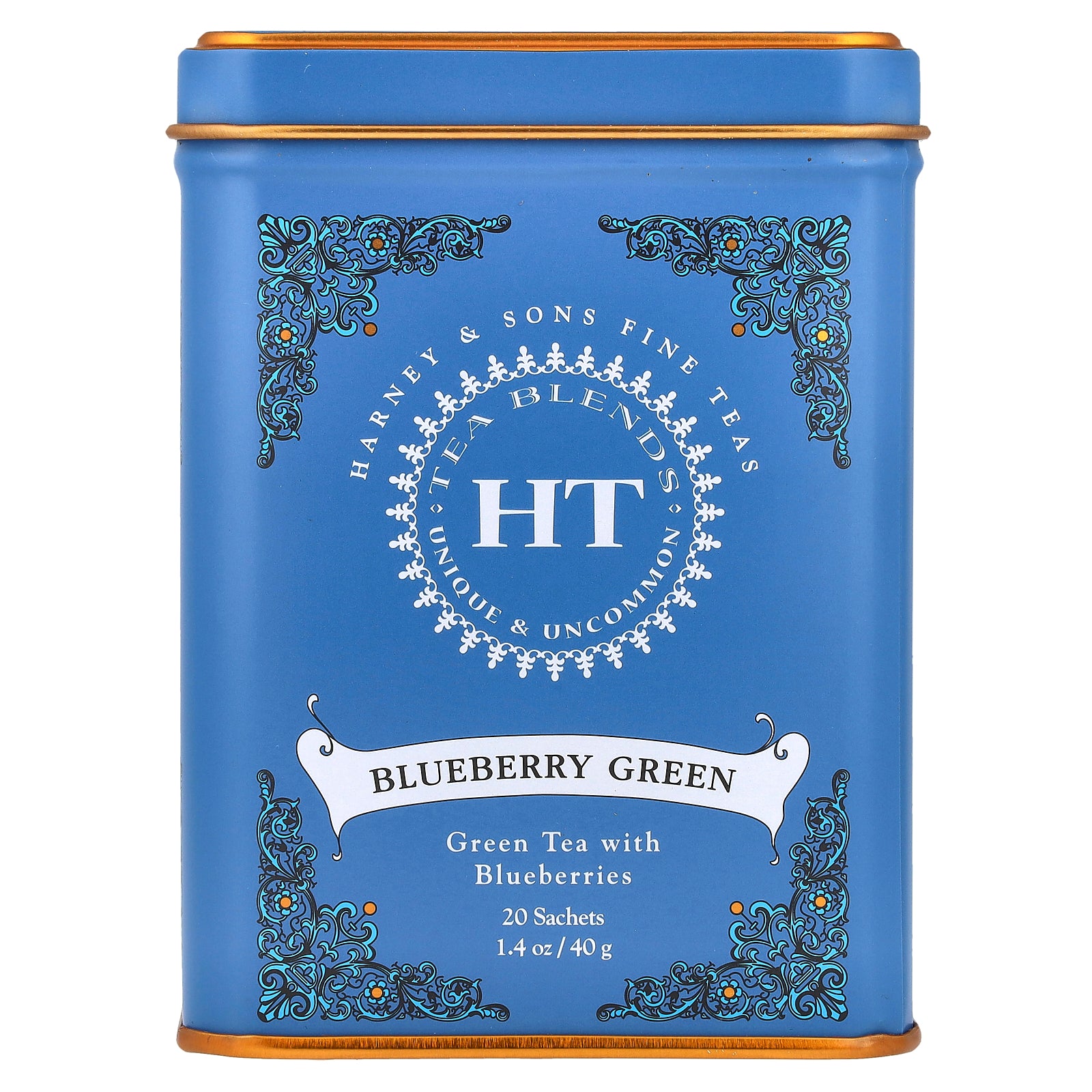 Harney & Sons, HT Tea Blend, Blueberry Green Tea, 20 Sachets, 1.4 oz (40 g)