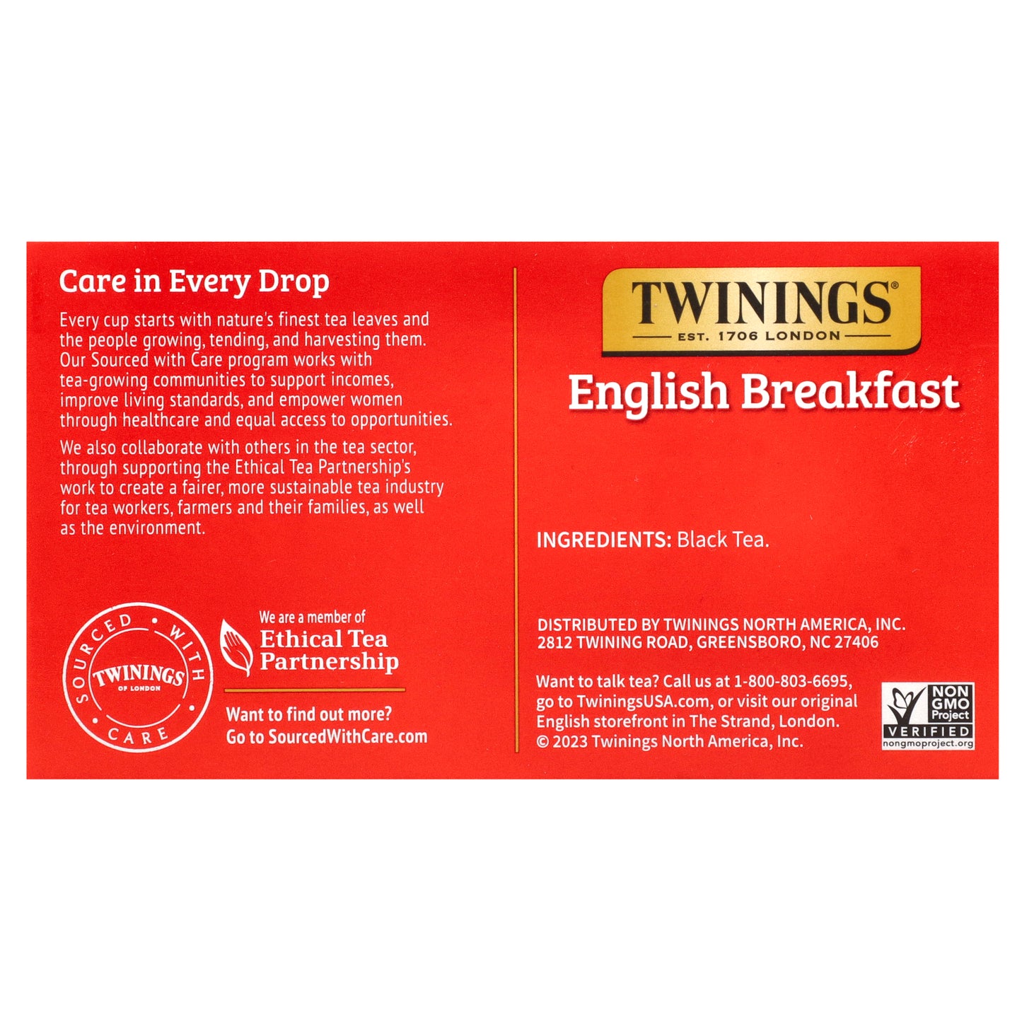 Twinings, Pure Black Tea, English Breakfast, 50 Tea Bags, 3.53 oz (100 g)