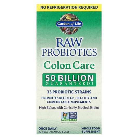 Garden of Life, RAW Probiotics, Colon Care, 30 Vegetarian Capsules