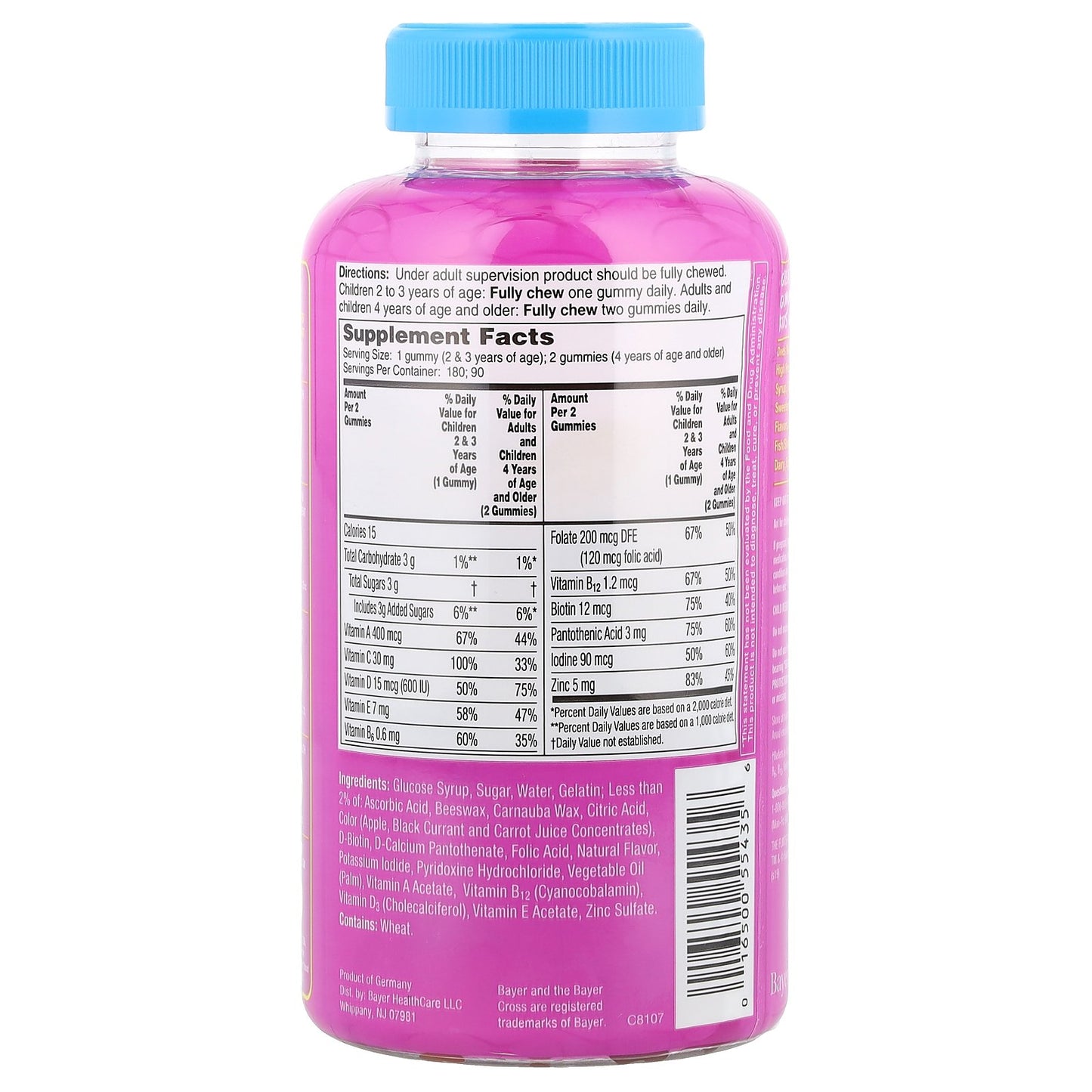 Flintstones, Complete Children's Multivitamin with Vitamin A, C, D, E and Zinc, 180 Gummies