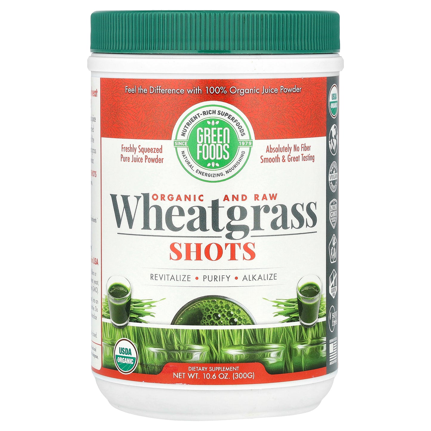 Green Foods, Organic and Raw, Wheatgrass Shots, 10.6 oz (300 g)