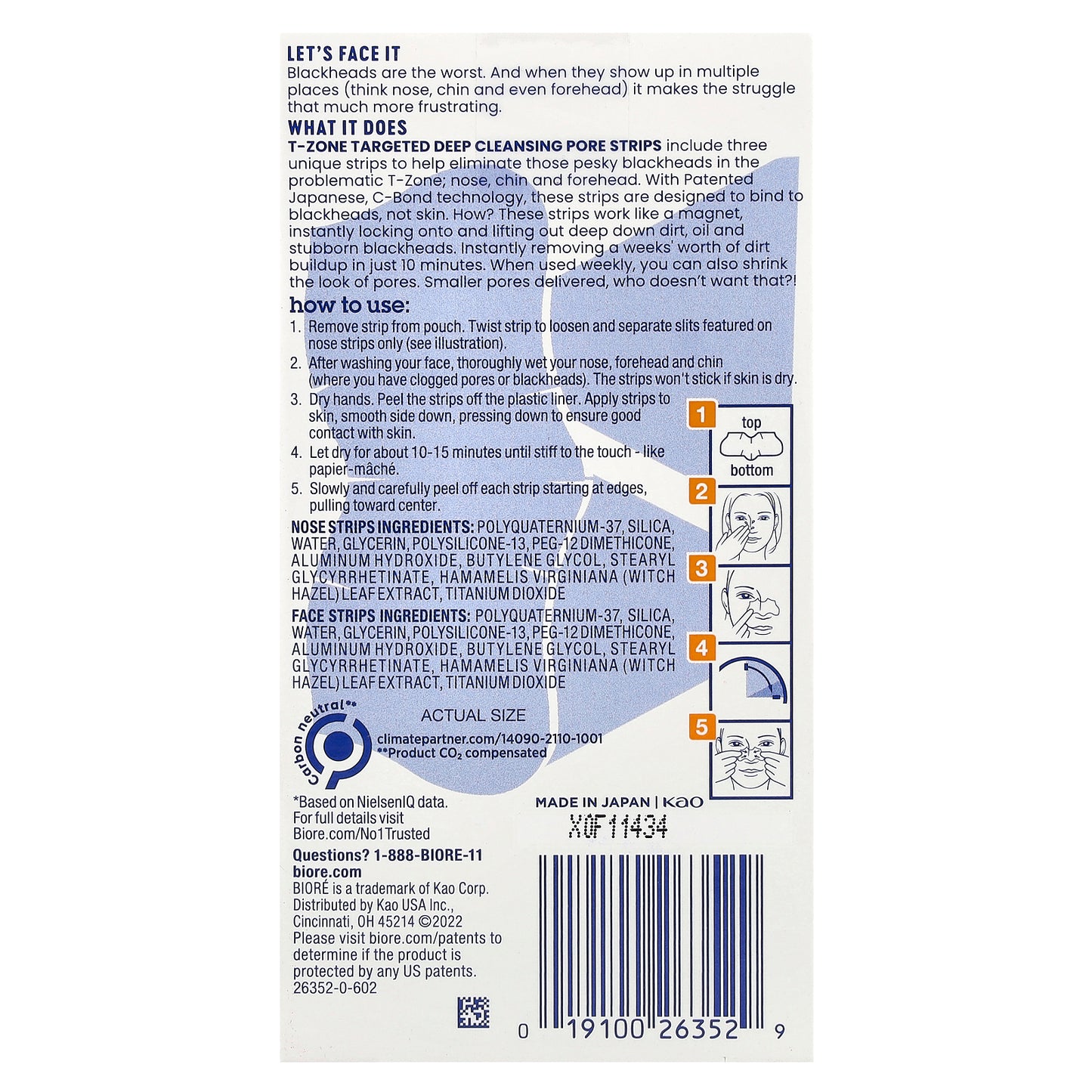 Biore, T-Zone Targeted Deep Cleansing Pore Strips, 15 Strips