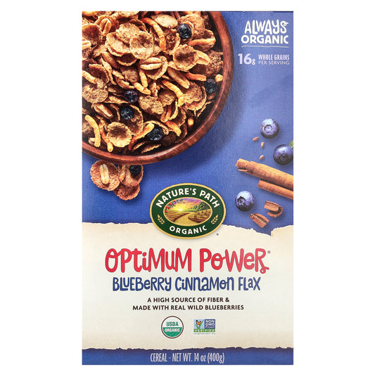 Nature's Path, Organic Optimum Power® Cereal, Blueberry Cinnamon Flax, 14 oz (400 g)