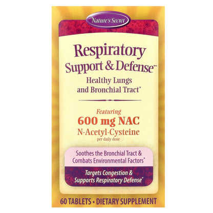 Nature's Secret, Respiratory Support & Defense, 60 Tablets