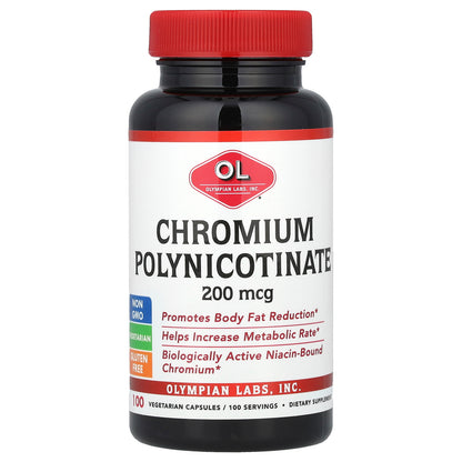 Olympian Labs, Chromium Polynicotinate, 200 mcg, 100 Vegetarian Capsules