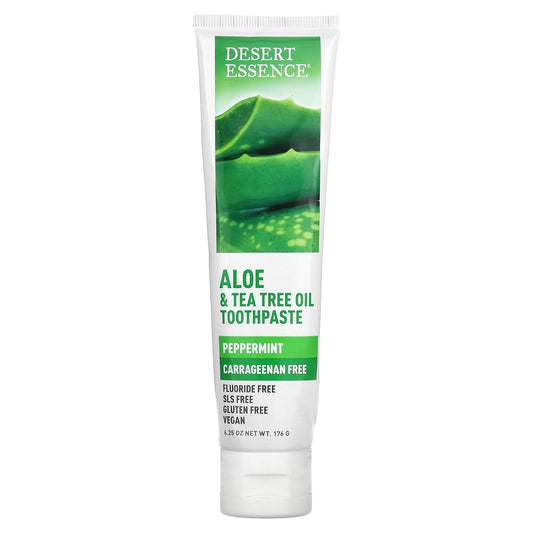 Desert Essence, Aloe & Tea Tree Oil Toothpaste, Peppermint, 6.25 oz (176 g)