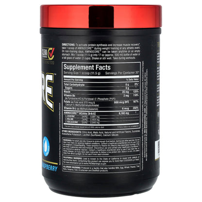 ALLMAX, AMINOCORE™ BCAA, Blue Raspberry, 0.76 lbs (345 g)