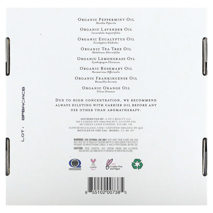 Cliganic, The Iconics, Essential Oil Aromatherapy Set, 8 Piece Set, 0.17 fl oz (5 ml) Each