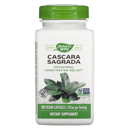 Nature's Way, Cascara Sagrada, 270 mg, 180 Vegan Capsules