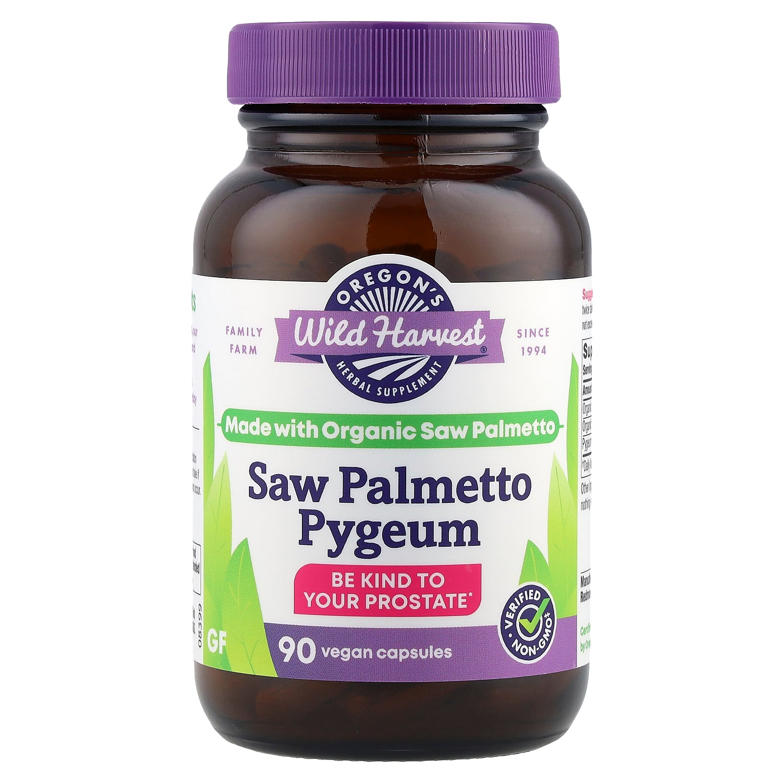 Oregon's Wild Harvest, Saw Palmetto Pygeum, 90 Vegan Capsules