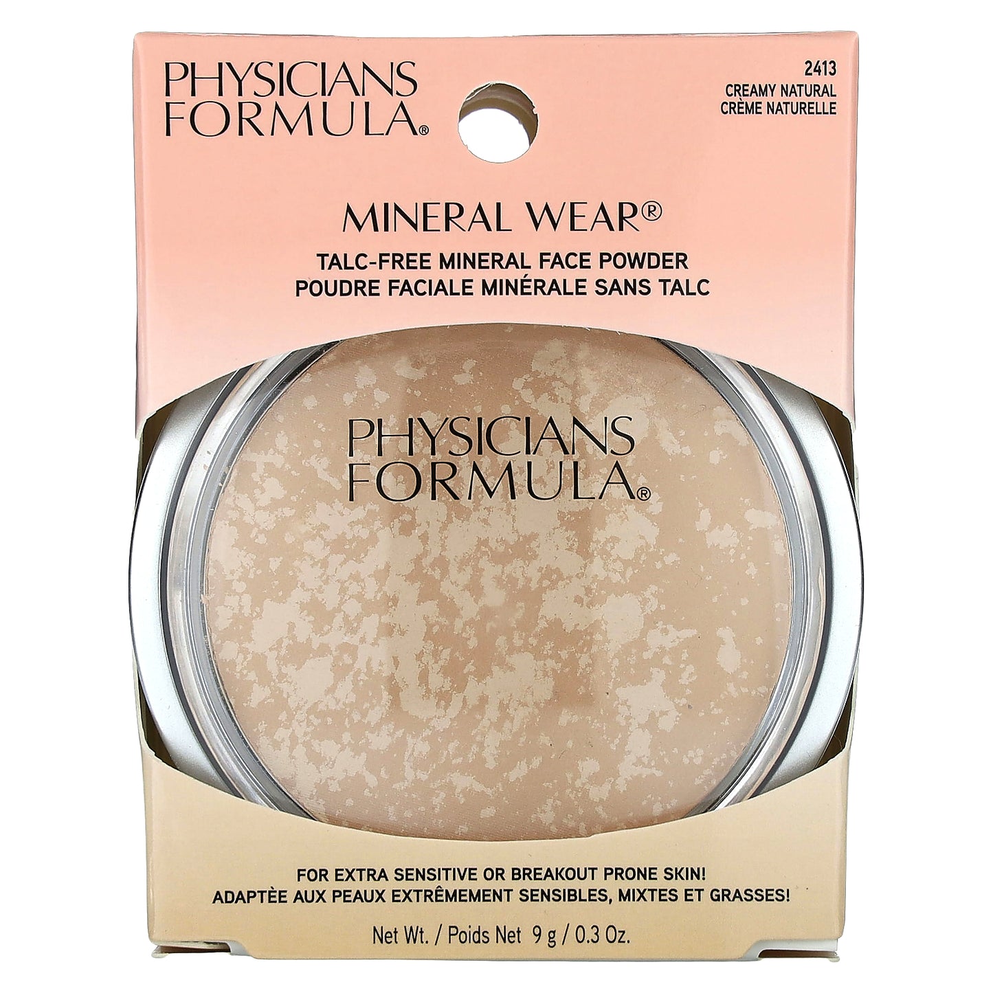 Physicians Formula, Mineral Wear, Talc-Free Mineral Face Powder, 2413 Creamy Natural, 0.3 oz (9 g)