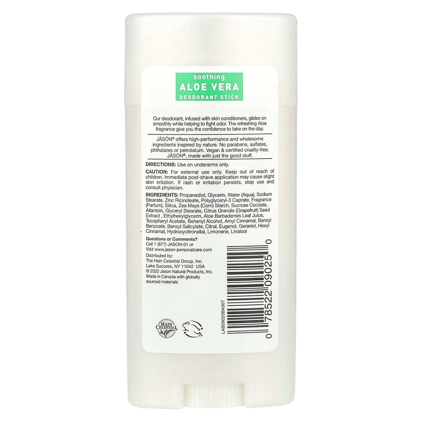Jason Natural, Deodorant, Soothing Aloe Vera, 2.5 oz (71 g)