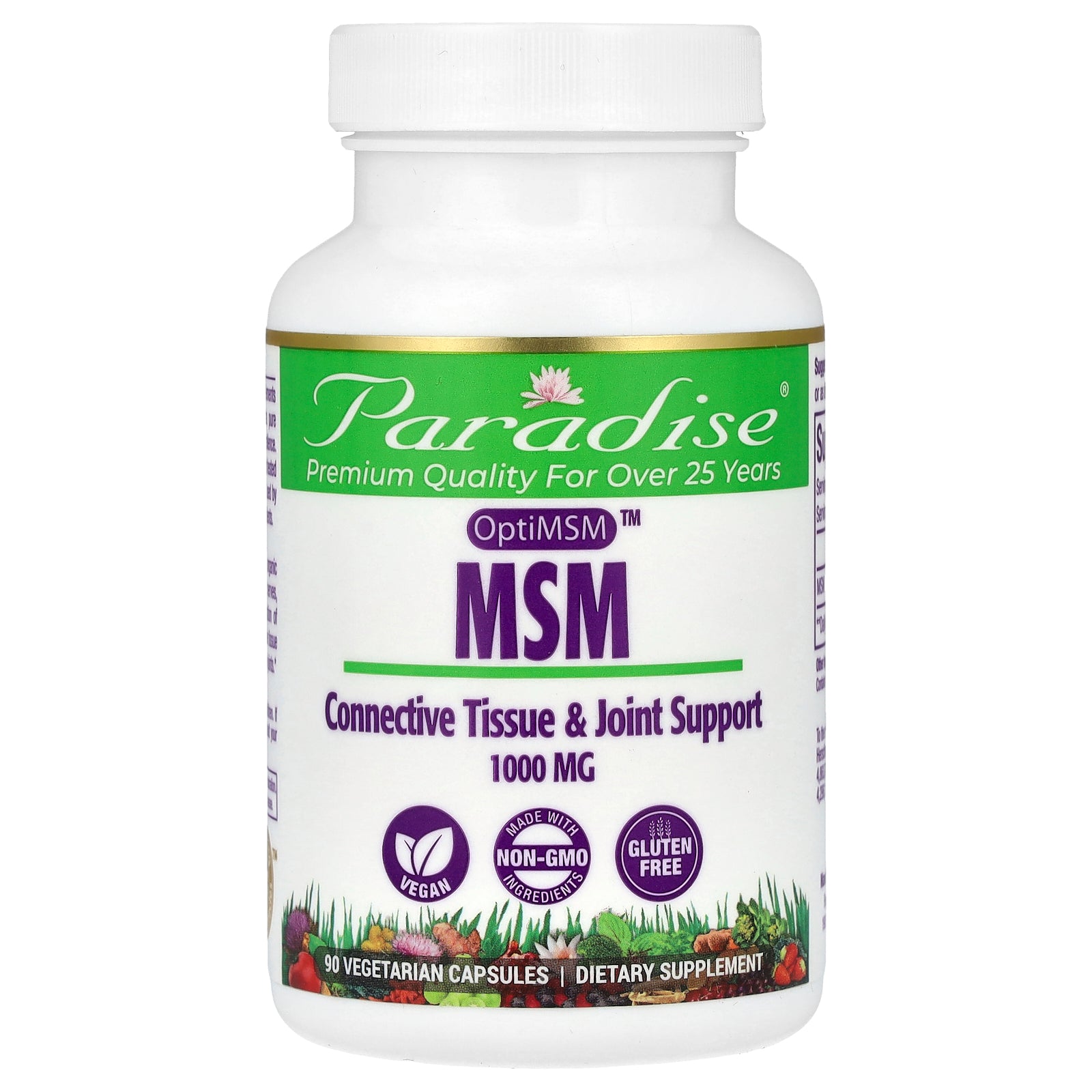 Paradise Herbs, MSM, 1,000 mg, 90 Vegetarian Capsules