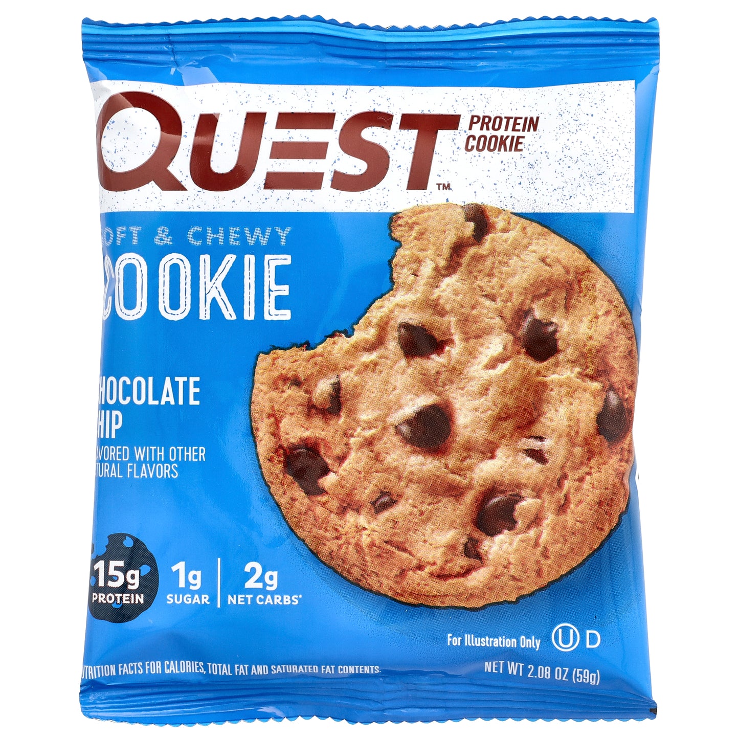 Quest Nutrition, Protein Cookie, Chocolate Chip, 4 Cookies, 2.08 oz (59 g) Each