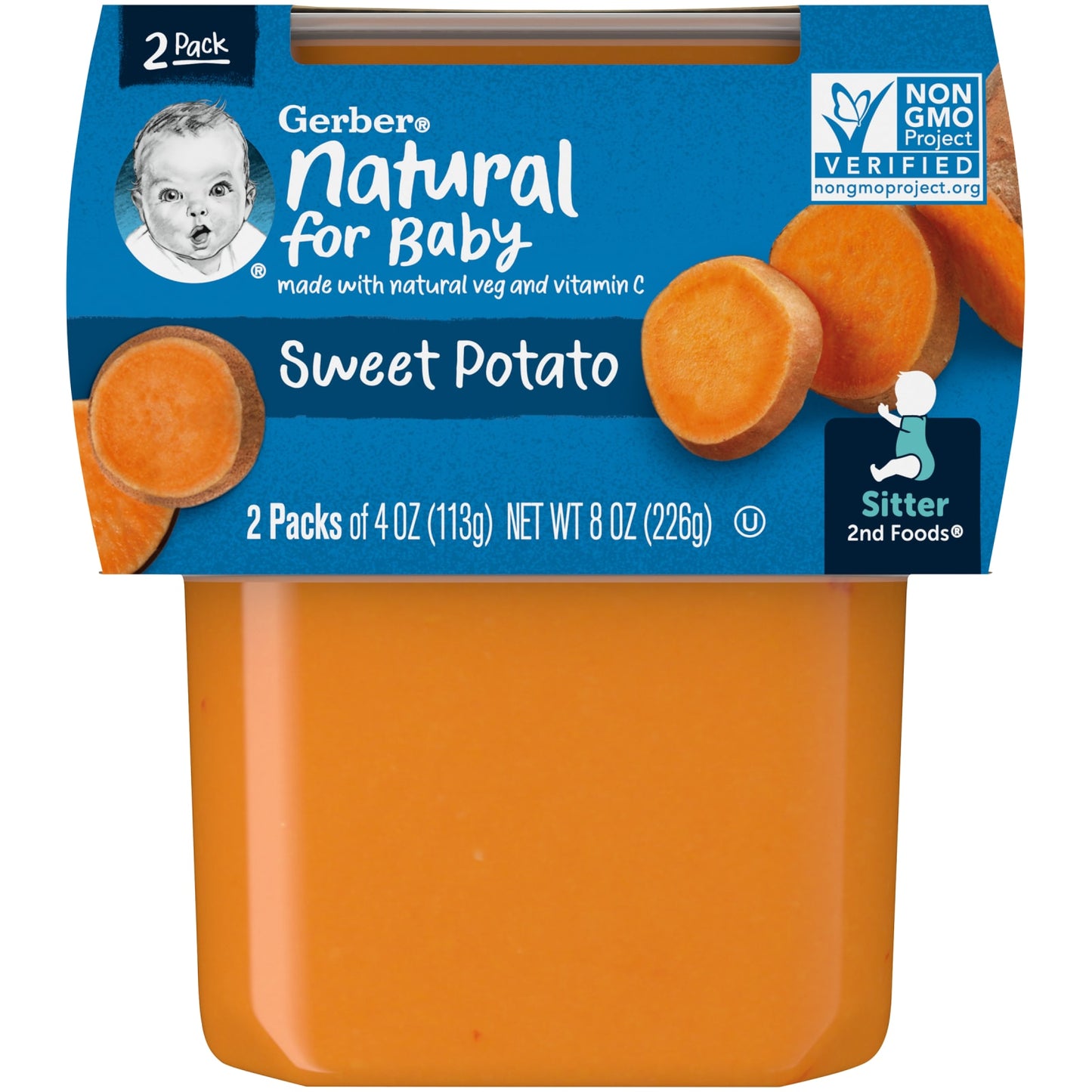 Gerber, Natural for Baby, 2nd Foods®, Sweet Potato, 2 Pack, 4 oz (113 g) Each