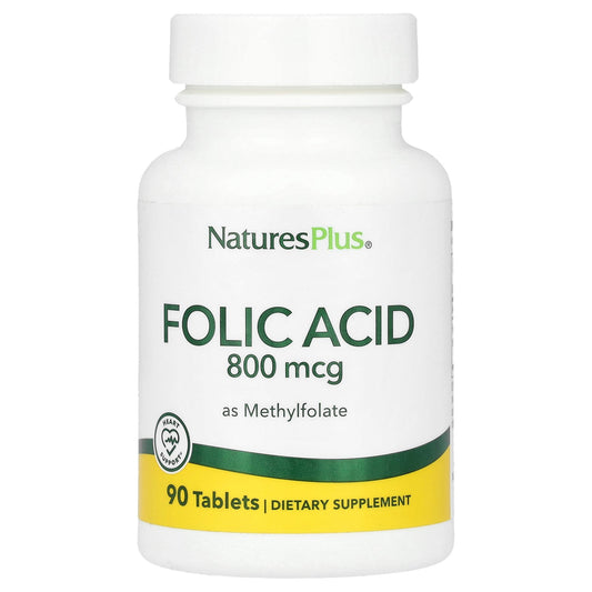 NaturesPlus, Folic Acid as Methylfolate , 800 mcg, 90 Tablets