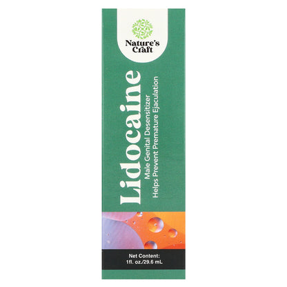 Nature's Craft, Lidocaine, Male Genital Desensitizer, 10 mg, 1 fl oz (29.6 ml)