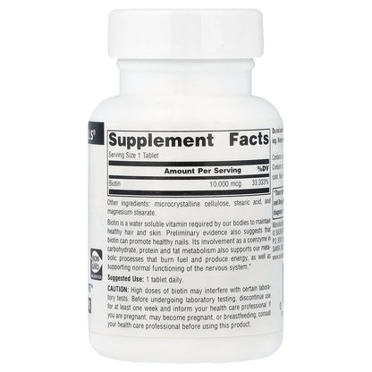 Source Naturals, Biotin, 10,000 mcg, 120 Tablets