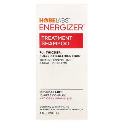 Hobe Labs, Energizer, Treatment Shampoo, For Thicker, Fuller, Healthier Hair, 4 fl oz (118 ml)