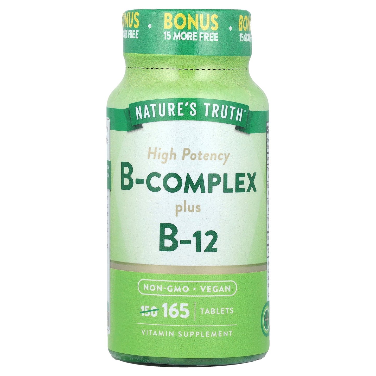 Nature's Truth, B-Complex Plus B-12, High Potency , 165 Tablets