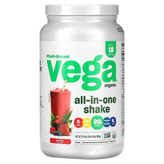 Vega, Organic, All-In-One Shake, Berry, 24.3 oz (688 g)