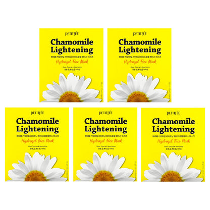 Petitfee, Chamomile Lightening Hydrogel Beauty Face Mask, 5 Sheets, 1.12 oz (32 g) Each