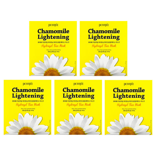 Petitfee, Chamomile Lightening Hydrogel Beauty Face Mask, 5 Sheets, 1.12 oz (32 g) Each