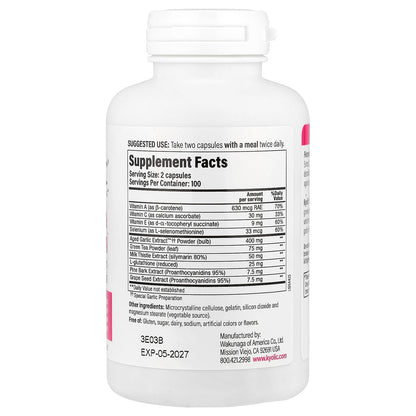 Kyolic, Aged Garlic Extract™, Detox & Anti-Aging, Formula 105, 200 Capsules