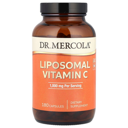 Dr. Mercola, Liposomal Vitamin C, 180 Capsules (500 mg Per Capsule)