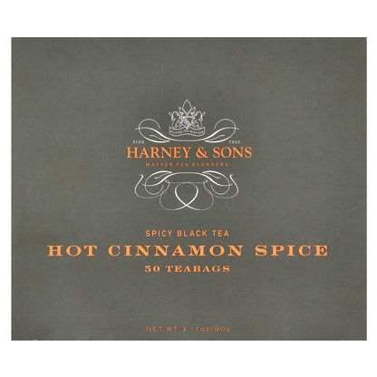 Harney & Sons, Spicy Black Tea, Hot Cinnamon Spice, 50 Tea Bags, 3.17 oz (90 g)