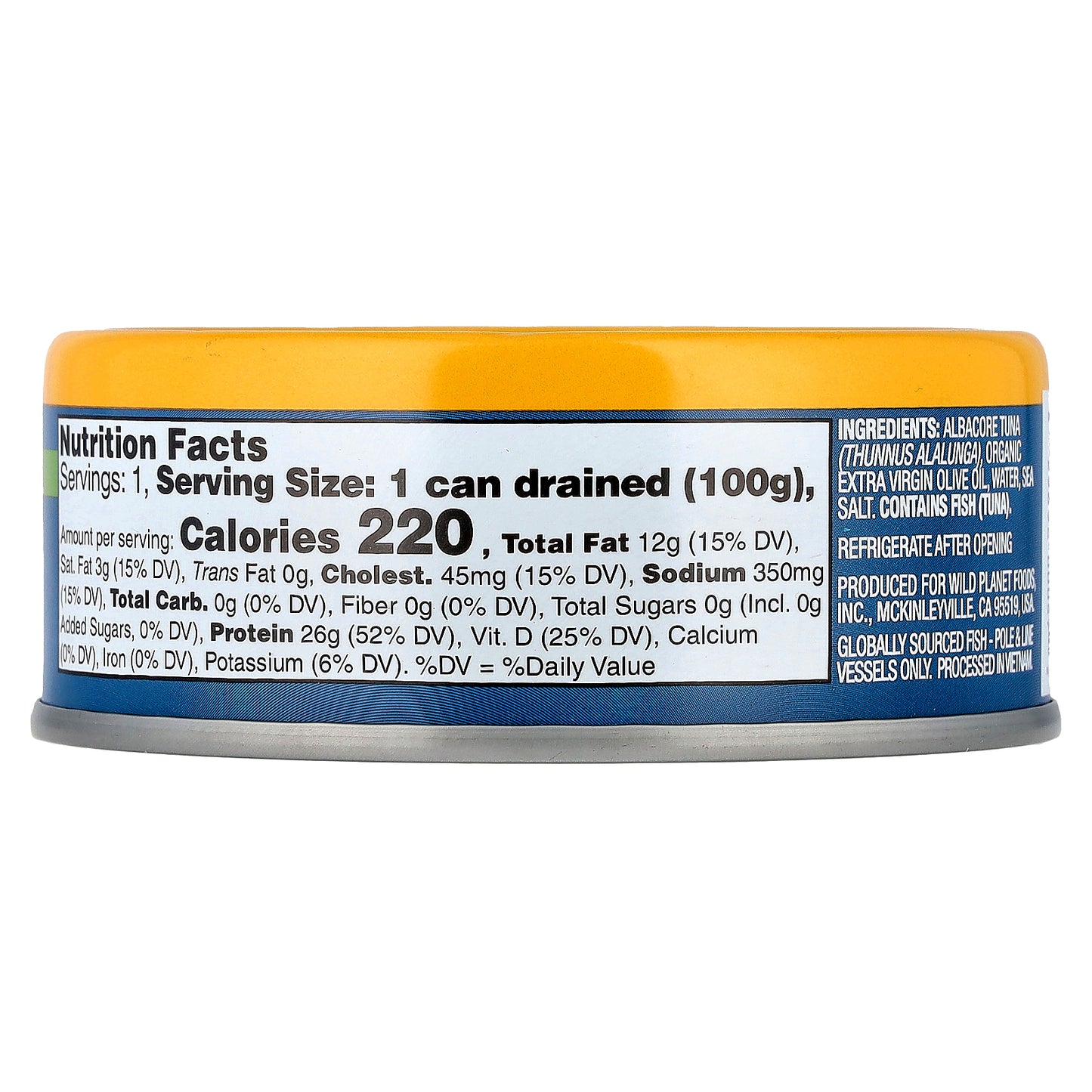 Wild Planet, Albacore Solid Wild Tuna In Extra Virgin Olive Oil,  5 oz (140 g)