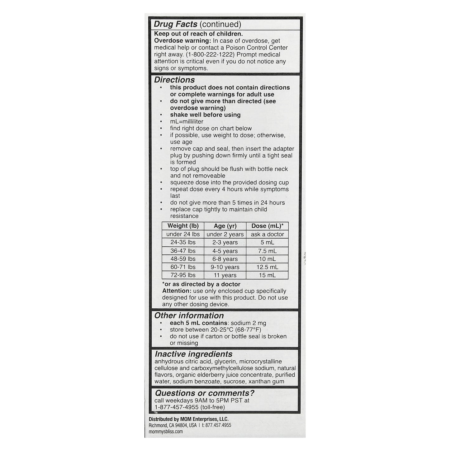 Mommy's Bliss, Children's Pain & Fever, Ages 2-11 Years, Yummy Berry, 160 mg , 4 fl oz (118 ml)