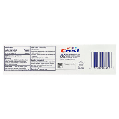 Crest, Kids, Cavity Protection, Fluoride Anticavity Toothpaste, Sparkle Fun, 4.6 oz (130 g)