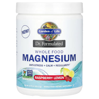 Garden of Life, Dr. Formulated, Whole Food Magnesium, Raspberry Lemon, 14.9 oz (421.5 g)