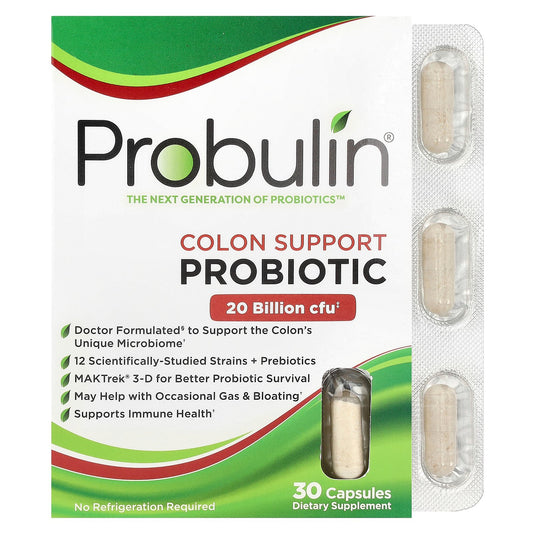 Probulin, Colon Support Probiotic, 20 Billion CFU, 30 Capsules