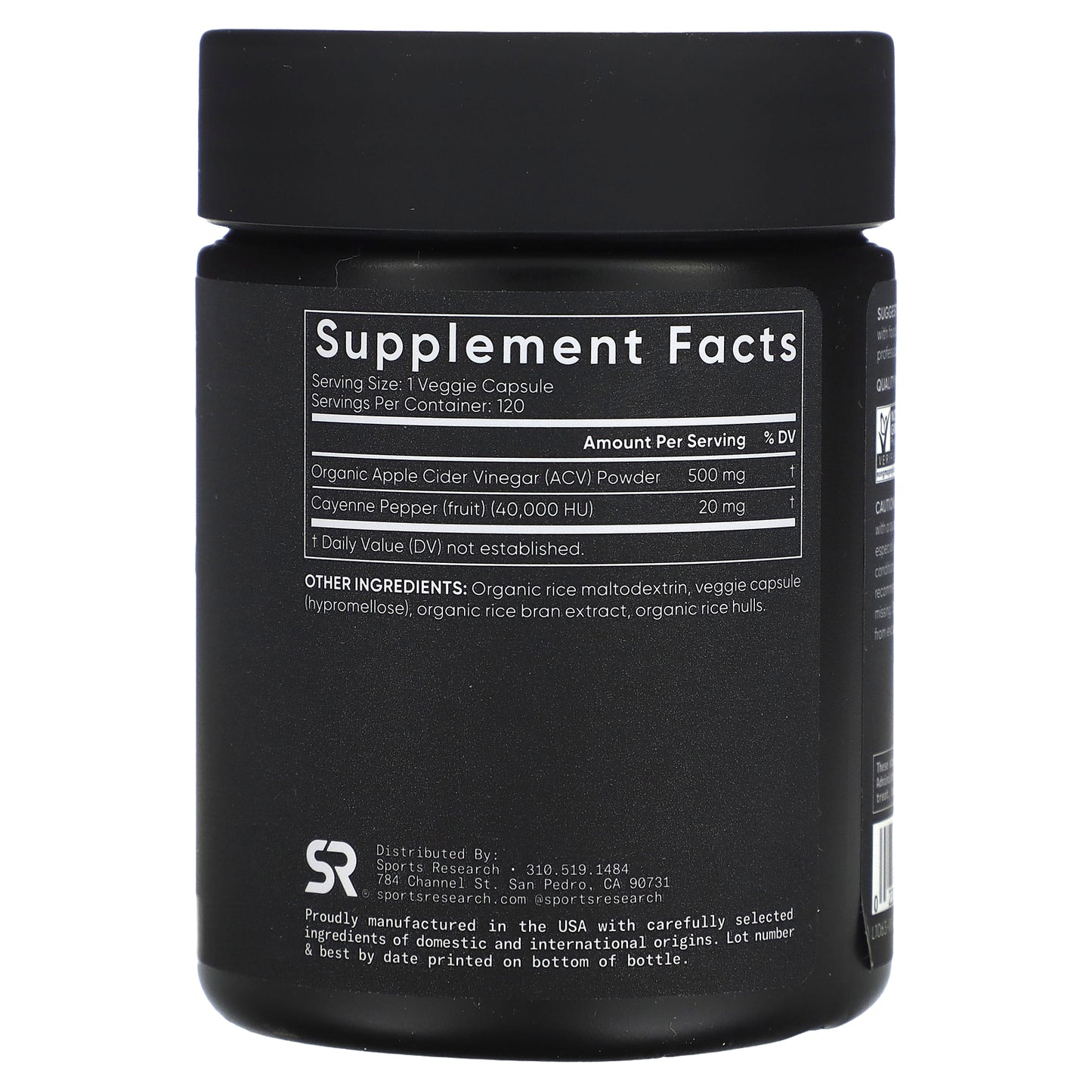 Sports Research, Apple Cider Vinegar, 120 Veggie Capsules