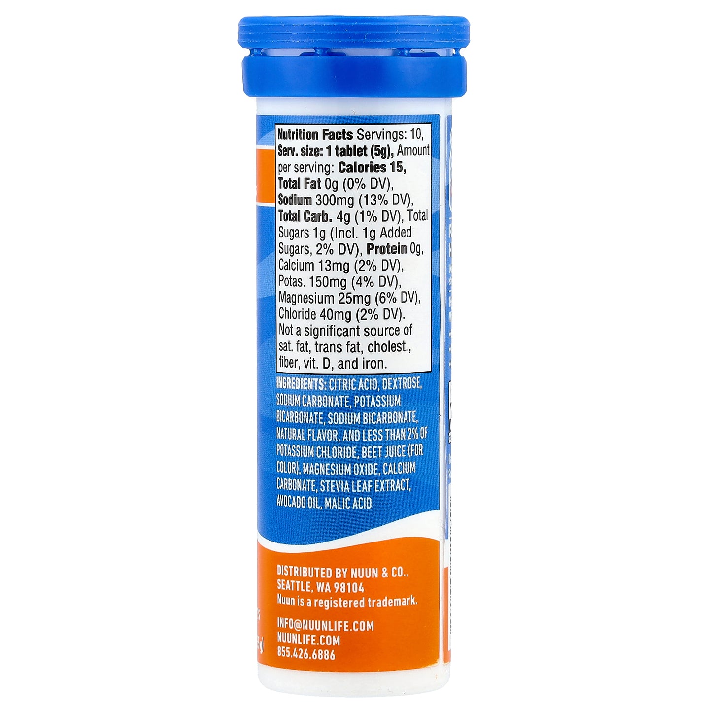 Nuun, Sport Hydration, Effervescent Electrolyte Drink Tablets, Orange, 10 Tablets