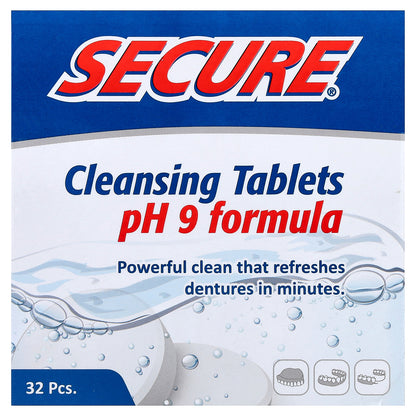 Secure Denture, Cleansing Tablets, pH 9 Formula , 32 Tablets