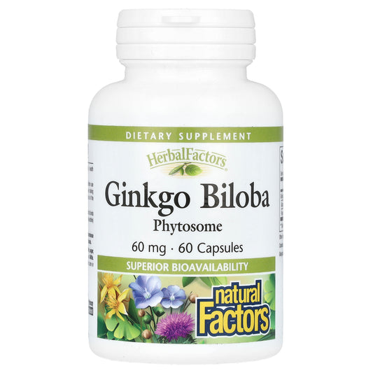 Natural Factors, Ginkgo Biloba, Phytosome, 60 mg, 60 Capsules