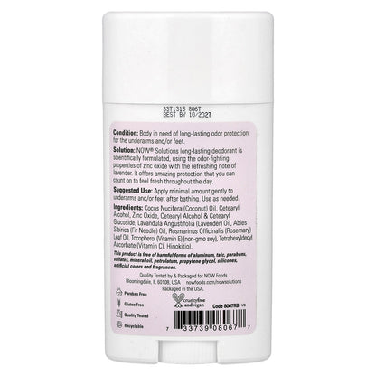NOW Foods, Solutions, Long-Lasting Deodorant, Lavender, 2.2 oz (62 g)