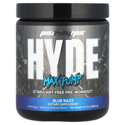 ProSupps, Hyde®, Max Pump, Pre-Workout, Blue Razz, 10.12 oz (286.9 g)