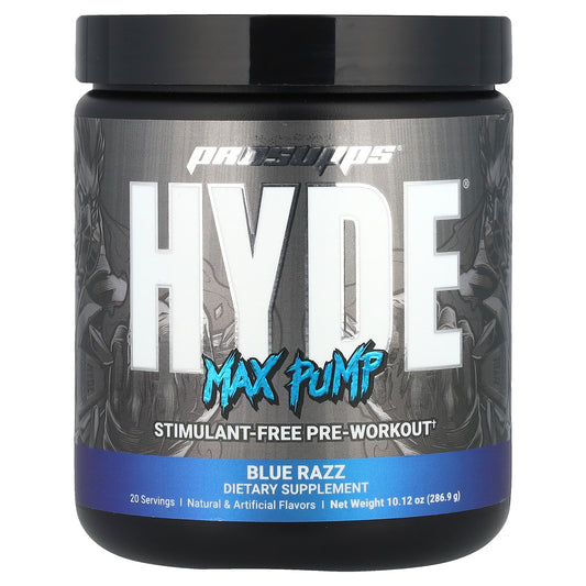 ProSupps, Hyde®, Max Pump, Pre-Workout, Blue Razz, 10.12 oz (286.9 g)