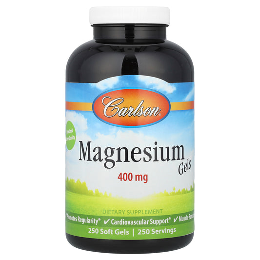 Carlson, Magnesium Gels, 400 mg, 250 Soft Gels