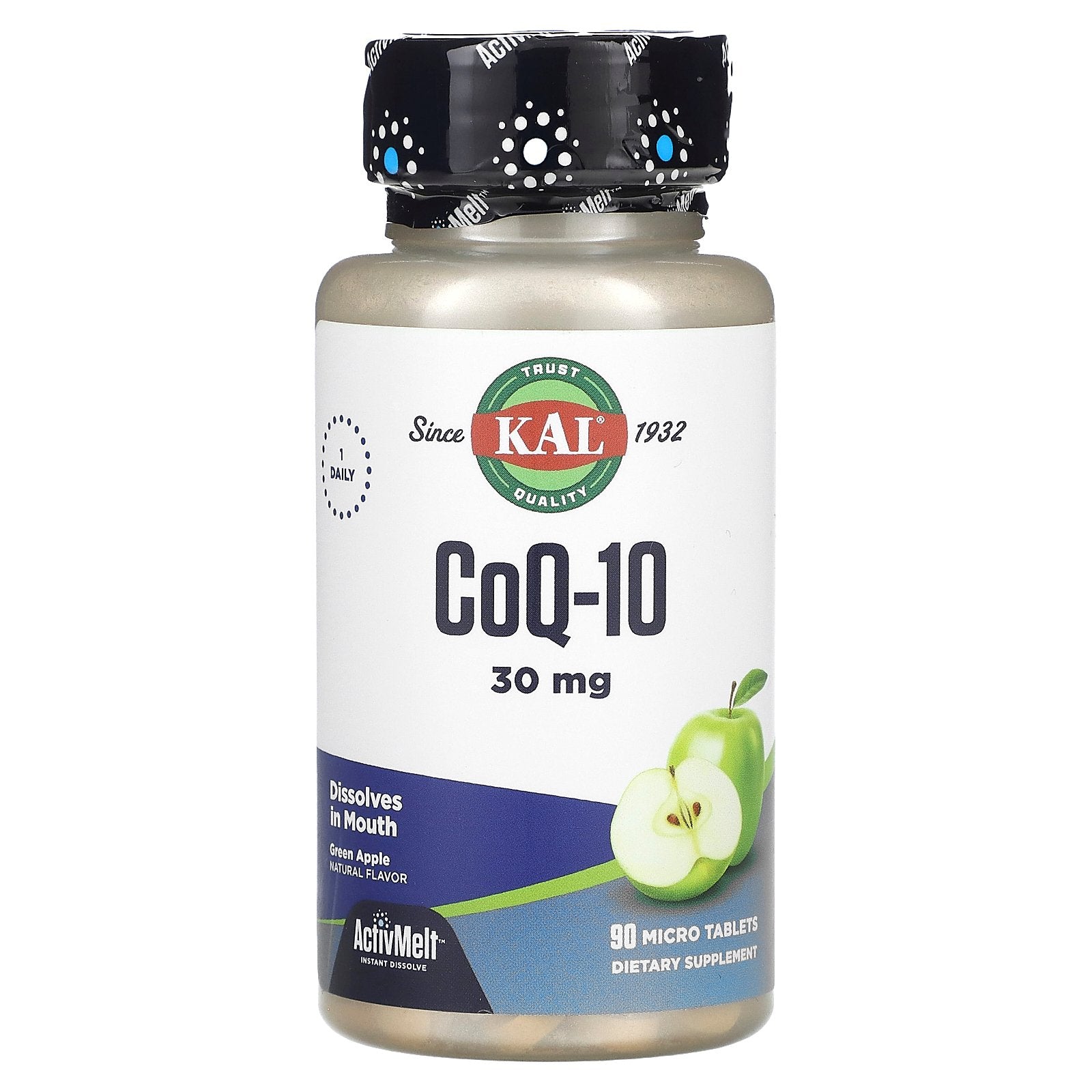 KAL, CoQ10, Green Apple, 30 mg, 90 Micro Tablets